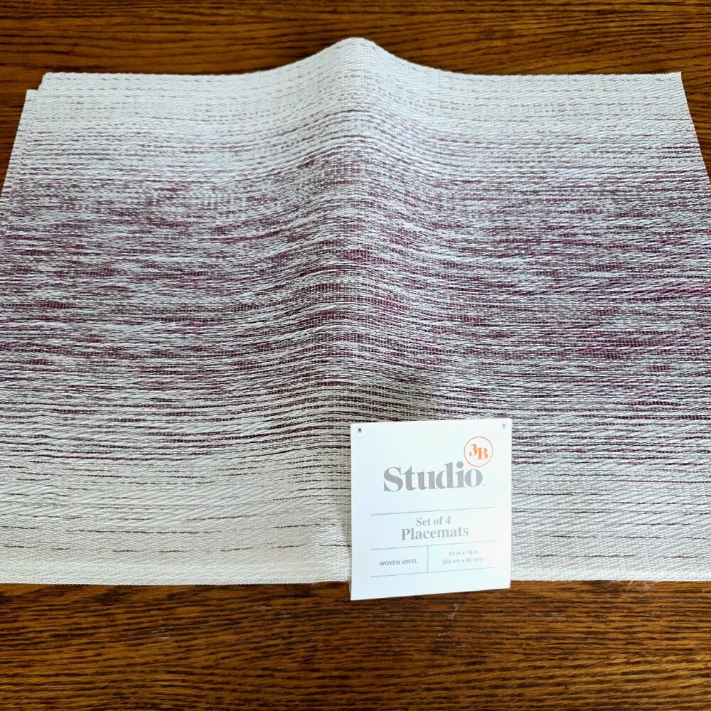 ✨ Studio 3B Woven Vinyl Placemat Set – 13” x 18” (Set of 4)